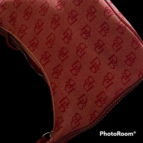 Red Dooney & Bourke Leather & Canvas Signature Bag - Picture 3 of 11